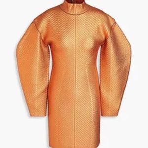 HERVÉ LÉGER Metallic coated bandage mini dress